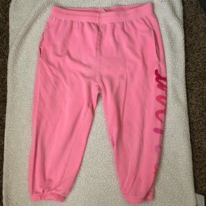 Pink crop sweats